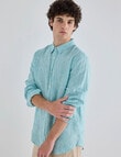Gasoline Mini Stripe Linen Shirt, Mint product photo View 04 S