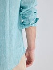Gasoline Mini Stripe Linen Shirt, Mint product photo View 06 S