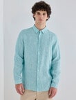 Gasoline Mini Stripe Linen Shirt, Mint product photo View 07 S