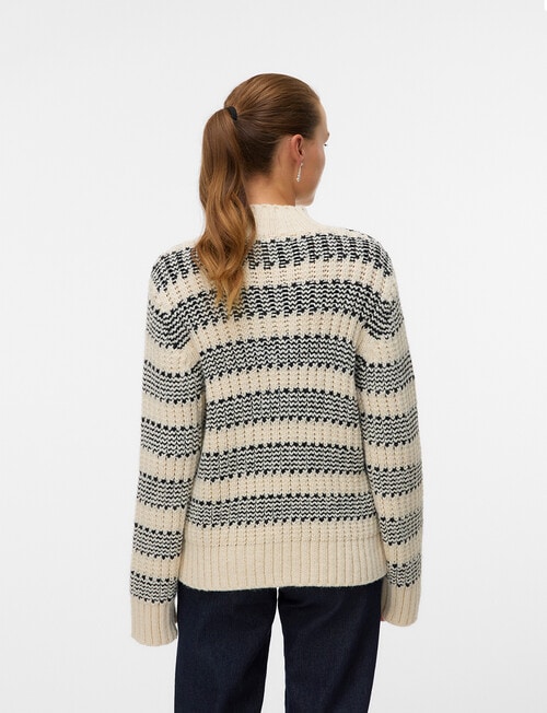 Vero Moda Skye Long Sleeve Highneck Pullover, Birch product photo View 02 L
