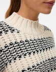 Vero Moda Skye Long Sleeve Highneck Pullover, Birch product photo View 03 S
