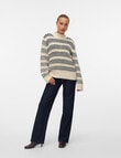 Vero Moda Skye Long Sleeve Highneck Pullover, Birch product photo View 04 S