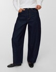 Vero Moda Kaitlin Wide Barrel Jean, Dark Blue Denim product photo