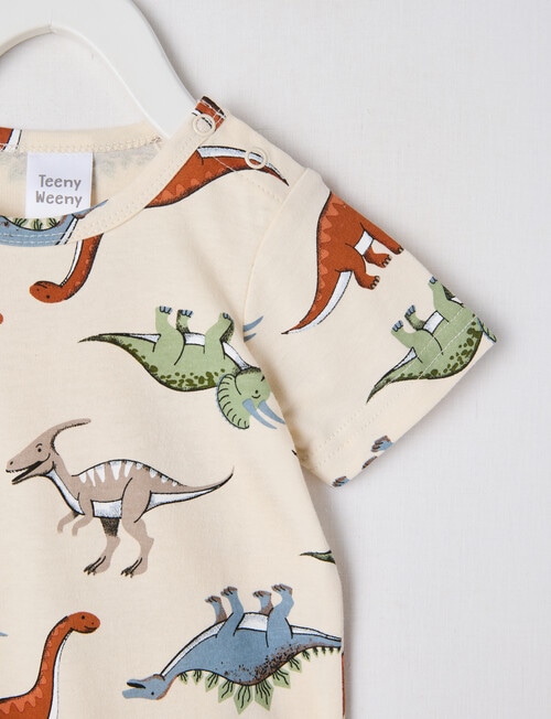 Teeny Weeny Dino Roar Knit Romper Dino AOP,Cream product photo View 02 L