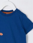 Teeny Weeny Dino Roar Play Short Sleeve Tee, Navy Blue product photo View 02 S
