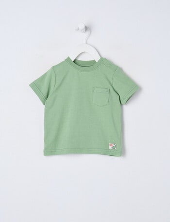 Teeny Weeny Dino Roar Play Short Sleeve Tee, Eucalyptus product photo