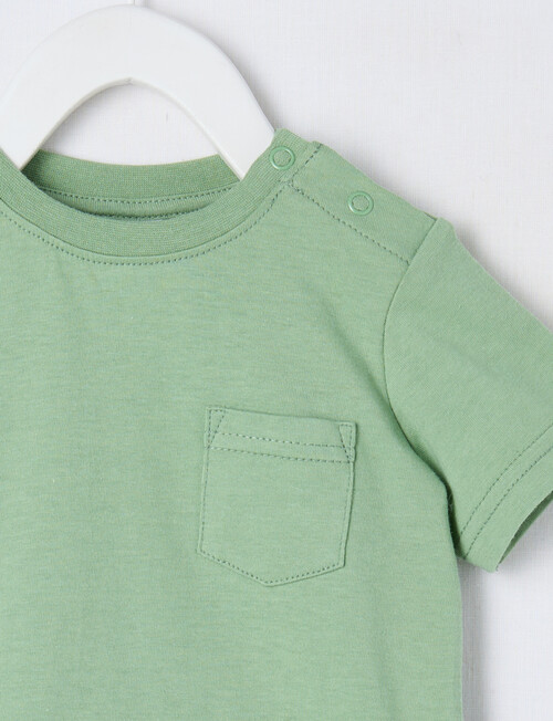 Teeny Weeny Dino Roar Play Short Sleeve Tee, Eucalyptus product photo View 02 L