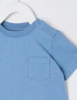 Teeny Weeny Dino Roar Play Short Sleeve Tee, Steel Blue product photo View 02 S