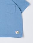 Teeny Weeny Dino Roar Play Short Sleeve Tee, Steel Blue product photo View 03 S