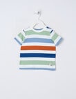 Teeny Weeny Dino Roar Play Short Sleeve Stripe Tee, Blue product photo