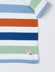 Teeny Weeny Dino Roar Play Short Sleeve Stripe Tee, Blue product photo View 03 S