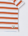 Teeny Weeny Dino Roar Play Short Sleeve Stripe Tee, Orange product photo View 03 S