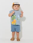 Teeny Weeny Dino Roar Play Terry Short, Cerulean Blue product photo