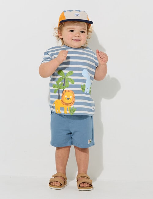 Teeny Weeny Dino Roar Play Terry Short, Cerulean Blue product photo
