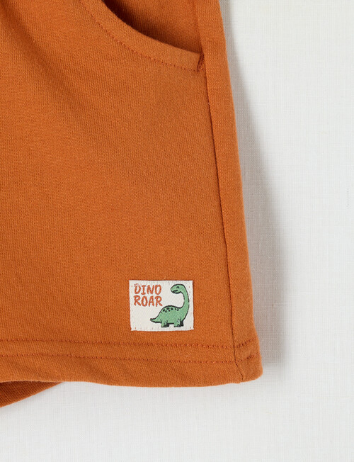 Teeny Weeny Dino Roar Play Terry Short, Ginger Biscuit product photo View 02 L