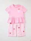 Teeny Weeny Strewberry Field Pinny & Tee set, 2-piece, Pink product photo