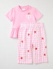 Teeny Weeny Strewberry Field Pinny & Tee set, 2-piece, Pink product photo View 02 S
