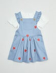 Teeny Weeny Strawberry Fields Tee & Denim Pinny Set, 2-Piece, Denim product photo