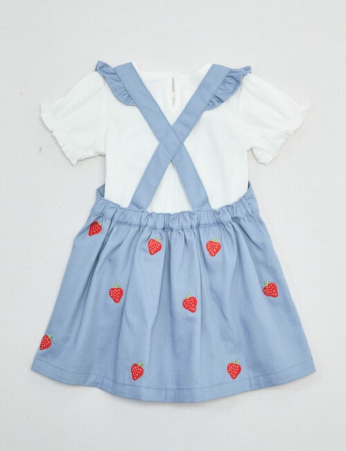 Teeny Weeny Strawberry Fields Tee & Denim Pinny Set, 2-Piece, Denim product photo View 02 L