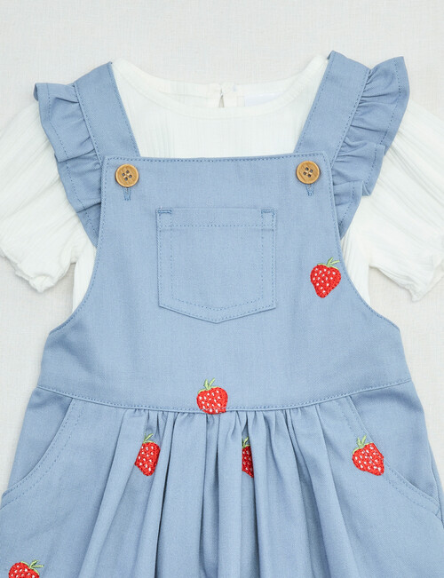 Teeny Weeny Strawberry Fields Tee & Denim Pinny Set, 2-Piece, Denim product photo View 03 L