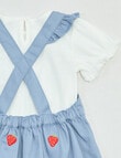 Teeny Weeny Strawberry Fields Tee & Denim Pinny Set, 2-Piece, Denim product photo View 04 S