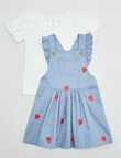 Teeny Weeny Strawberry Fields Tee & Denim Pinny Set, 2-Piece, Denim product photo View 06 S