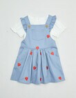 Teeny Weeny Strawberry Fields Tee & Denim Pinny Set, 2-Piece, Denim product photo View 08 S