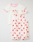 Teeny Weeny Strewberry Field Overall & Tee set, 2-piece, Pink product photo View 03 S
