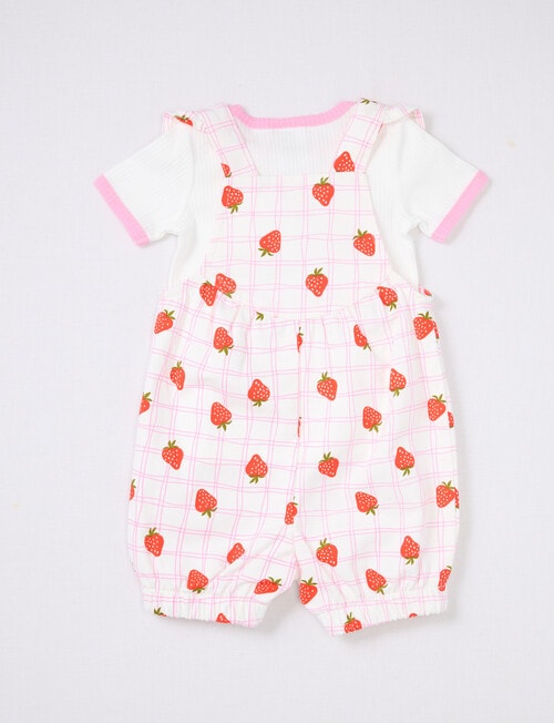 Teeny Weeny Strewberry Field Overall & Tee set, 2-piece, Pink product photo View 04 L