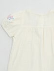 Teeny Weeny Strawberry Fields Woven Top & Chambray Short Set, 2-Piece, White & Chambray product photo View 03 S