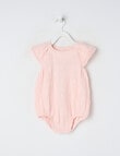 Teeny Weeny Strawberry Field Muslin Frilled Romper, Pink product photo