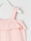 Teeny Weeny Strawberry Field Muslin Romper, Pink product photo View 02 S