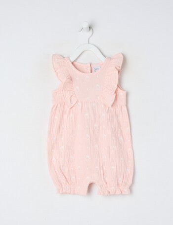 Teeny Weeny Strawberry Field Muslin Shortall, Pink product photo