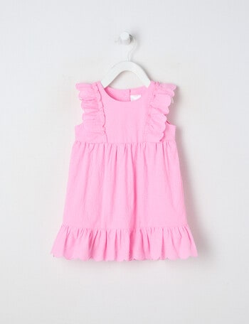 Teeny Weeny Strawberry Fields Play Embroidery Dress, Pop Pink product photo