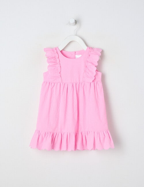 Teeny Weeny Strawberry Fields Play Embroidery Dress, Pop Pink product photo