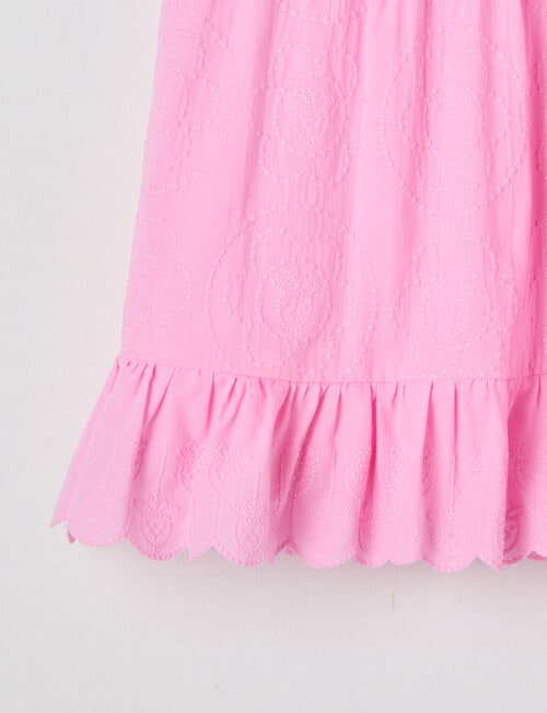 Teeny Weeny Strawberry Fields Play Embroidery Dress, Pop Pink product photo View 03 L