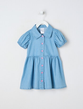 Teeny Weeny Strawberry Fields Play Denim Dress, Denim & Blue product photo