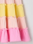 Teeny Weeny Strawberry Fields Tiered Dress, Pink & Yellow product photo View 03 S