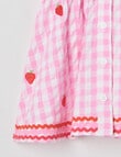 Teeny Weeny Strawberry Fields Play Pink Check Dress, Pink product photo View 02 S