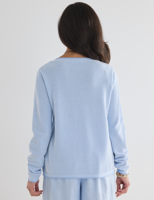 Ella J Knit Honeycomb Jumper, Pale Blue product photo View 02 L