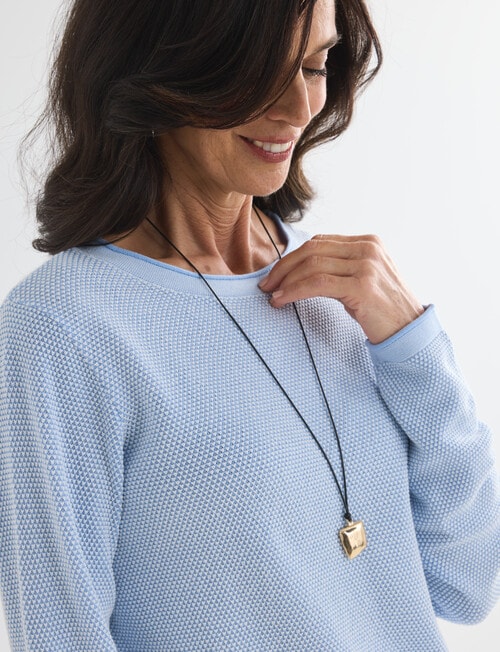 Ella J Knit Honeycomb Jumper, Pale Blue product photo View 06 L