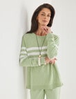 Ella J Bateau Jumper, Lime & White product photo