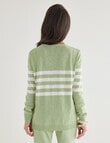 Ella J Bateau Jumper, Lime & White product photo View 02 S