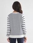 Ella J V-Neck Striped Cardigan, Stripe product photo View 02 S