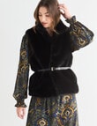 Whistle Faux Fur Gilet, Black product photo