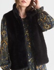 Whistle Faux Fur Gilet, Black product photo View 05 S