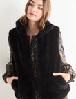 Whistle Faux Fur Gilet, Black product photo View 06 S