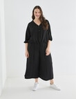 Whistle V-Neck Tie Hem Top, Black product photo View 13 S