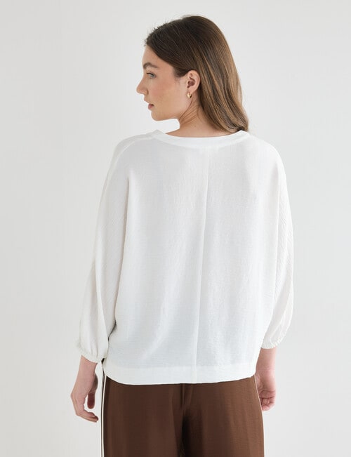 Whistle V-Neck Tie Hem Top, Ivory product photo View 02 L