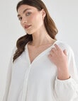 Whistle V-Neck Tie Hem Top, Ivory product photo View 04 S